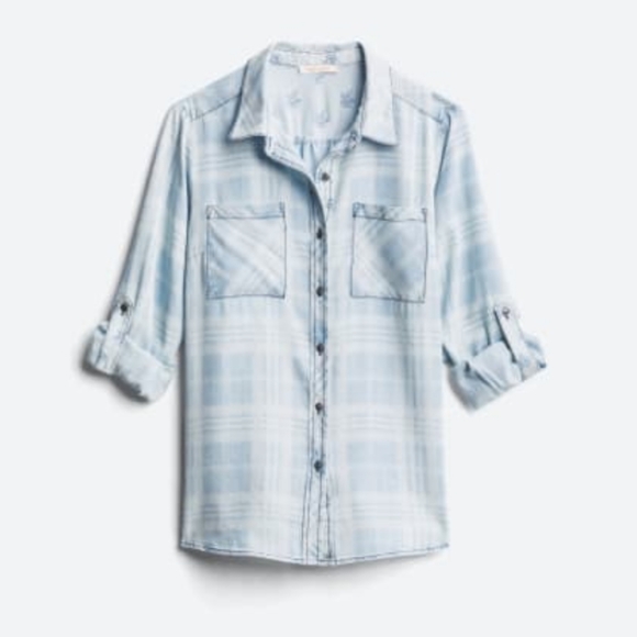 Skies Are Blue Tops - Skies Are Blue Chambray Button Down
